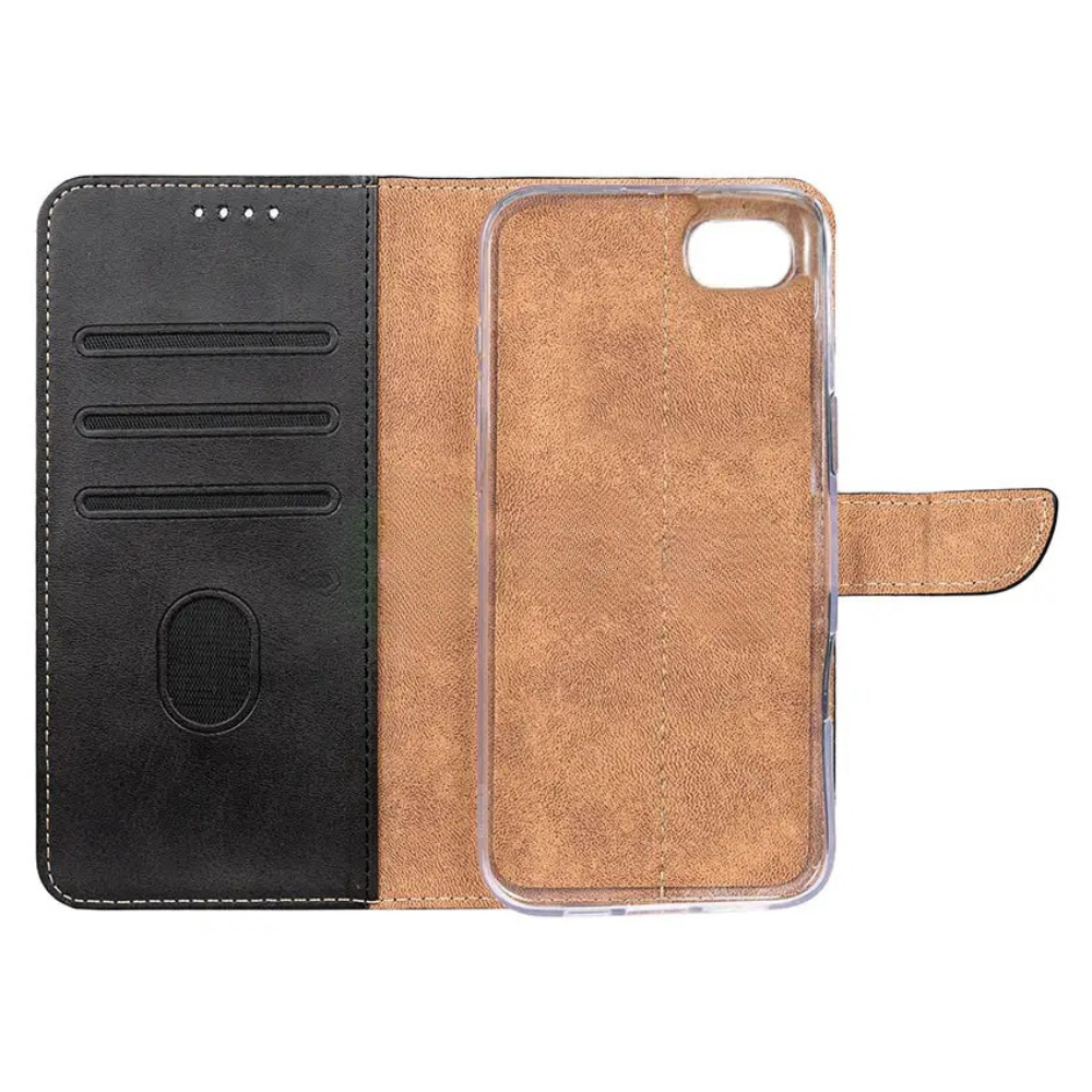 Flip læder cover til iPhone SE (2022 / 2020) / 8 / 7 - sort - 2 - reFix.dk