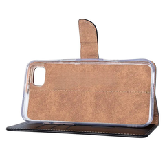 Flip læder cover til iPhone SE (2022 / 2020) / 8 / 7 - sort - 3 - reFix.dk