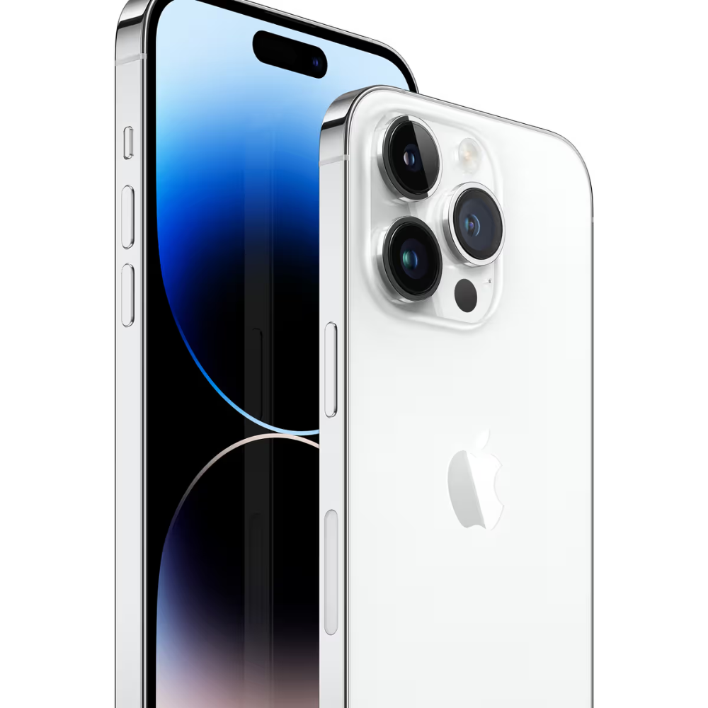 Refurbished iPhone 14 Pro Max 128GB Sølv - side view | reFix.dk
