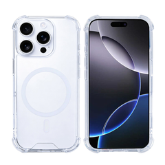 iPhone 16 Pro Max Cover – Rixus Anti-Burst Clear Case med MagSafe - reFix.dk