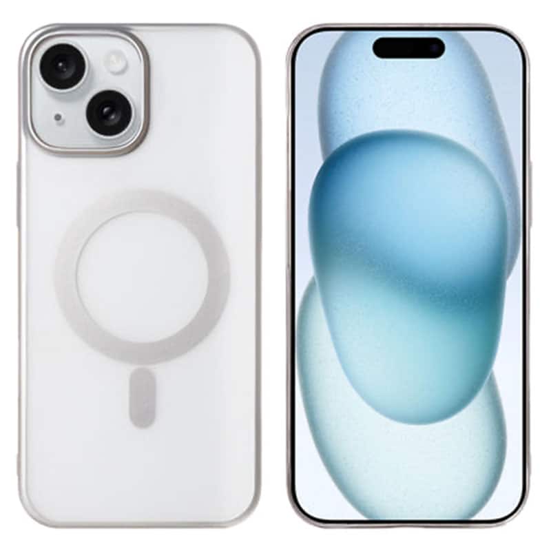 iPhone 15 instinct mag cover - Sølv - reFix.dk