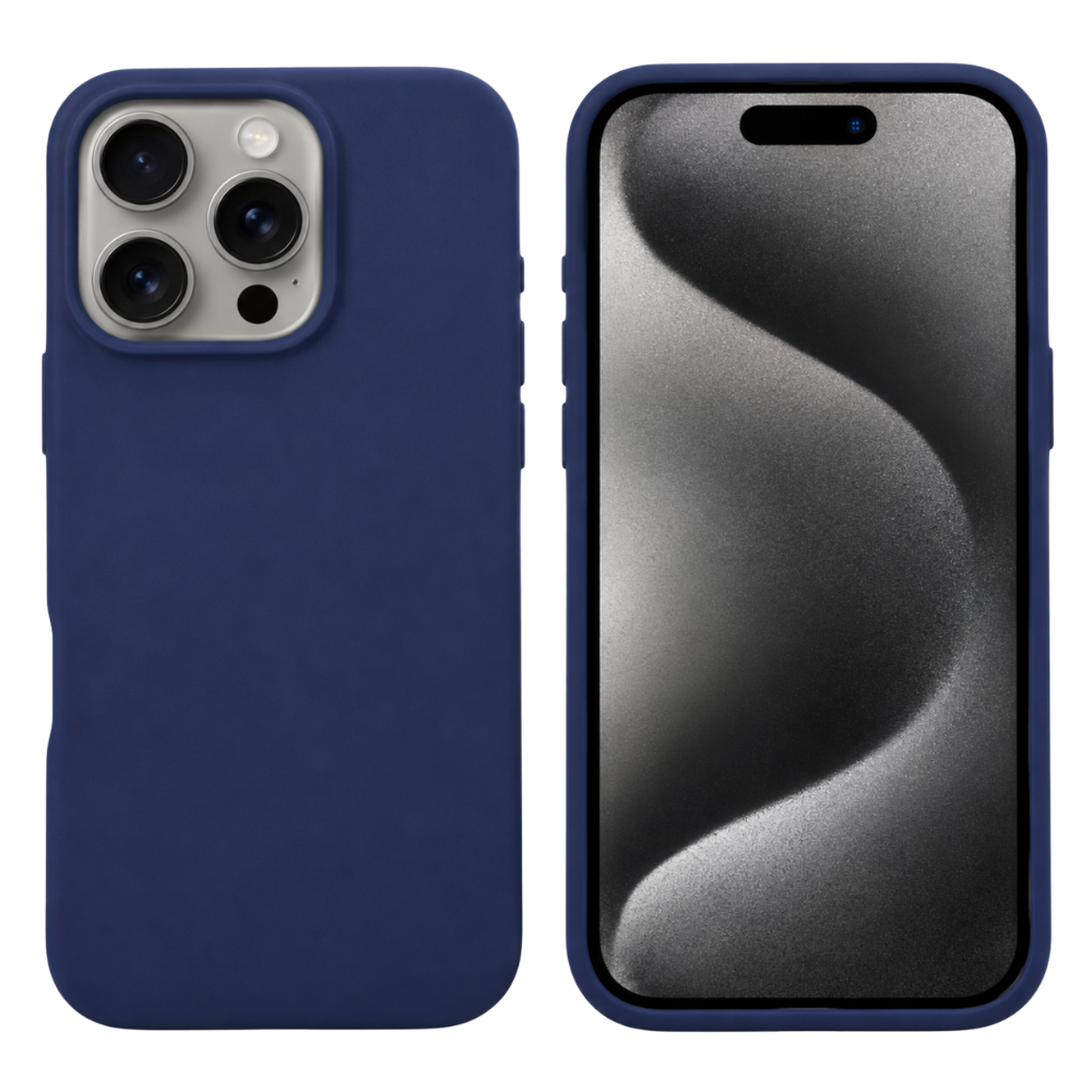 iPhone 15 Pro Cover – Premium Soft Touch Silikone Med MagSafe - Mørkeblå - reFix.dk