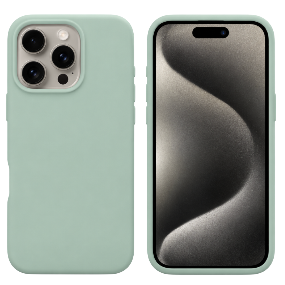 iPhone 15 Pro Cover – Premium Soft Touch Silikone - Mintgrøn - 1 - reFix.dk