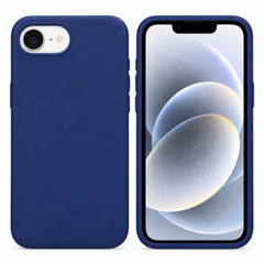 iPhone 17e / 16e Cover – Premium Soft Touch Silikone Med MagSafe - mørkeblå - reFix.dk