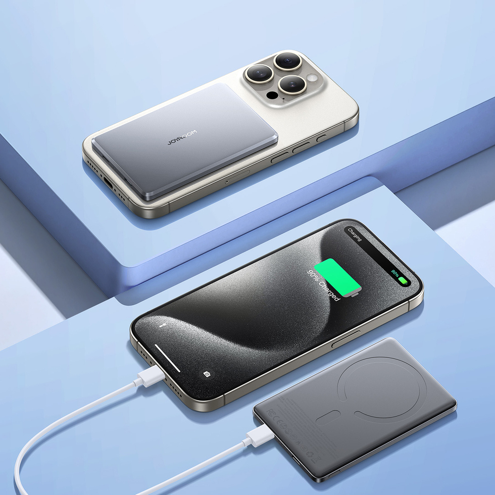 Joyroom 5000mAh 20W Ultratynd Trådløs Powerbank - 4 - reFix.dk