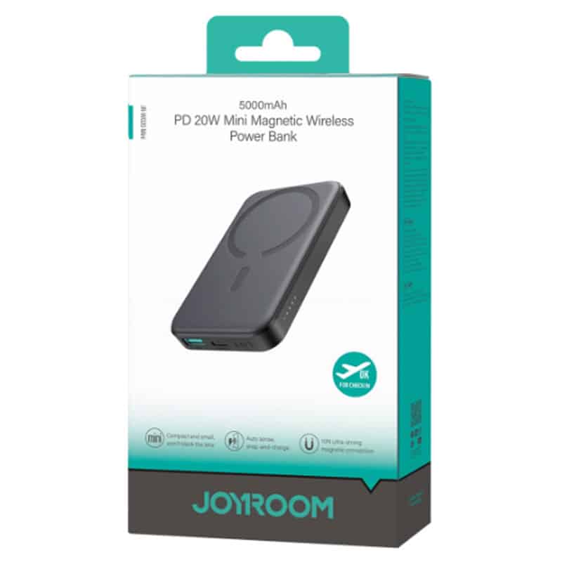Joyroom 5000mAh 20W Mini Trådløs Powerbank - MagSafe Kompatibel - Pakkens indhold - reFix.dk