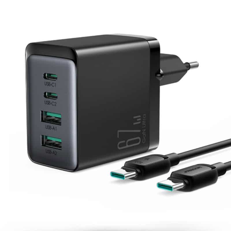 Joyroom 67W GaN hurtig oplader - 2xUSB-C og 2xUSB - 2 - reFix.dk