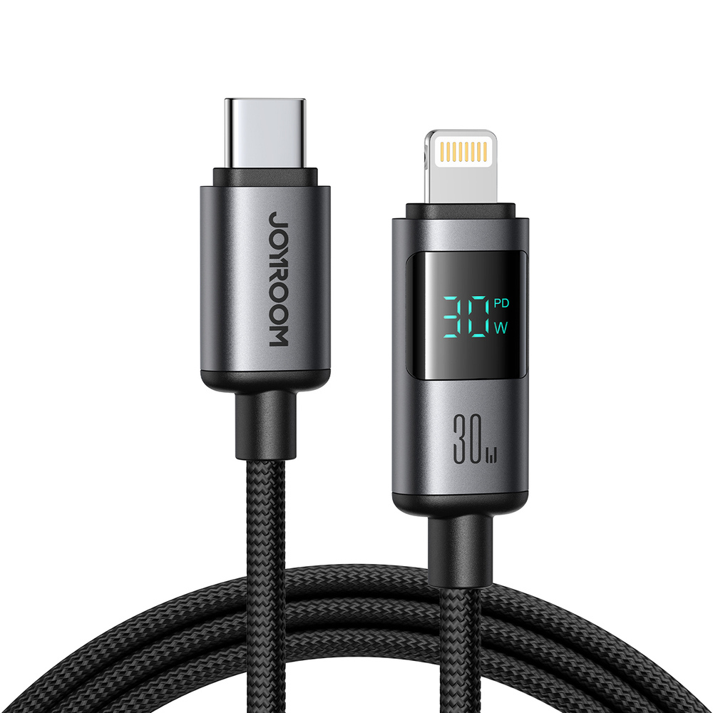 Joyroom Prism USB-C til Lightning opladerkabel med LED Display (30W) - reFix.dk