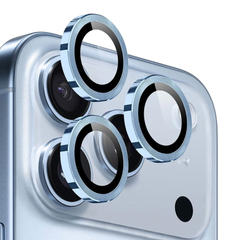 Metal kamera linse beskyttelsesglas til iPhone 17 Pro, 17 Pro Max - Blå - reFix.dk