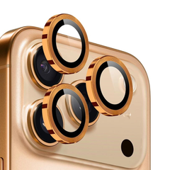 Metal kamera linse beskyttelsesglas til iPhone 17 Pro, 17 Pro Max - Orange - reFix.dk