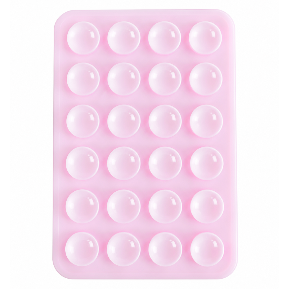 Mobilholder Med Dobbeltsidet Silikone Sugekop (Small) - Lyserød - reFix.dk