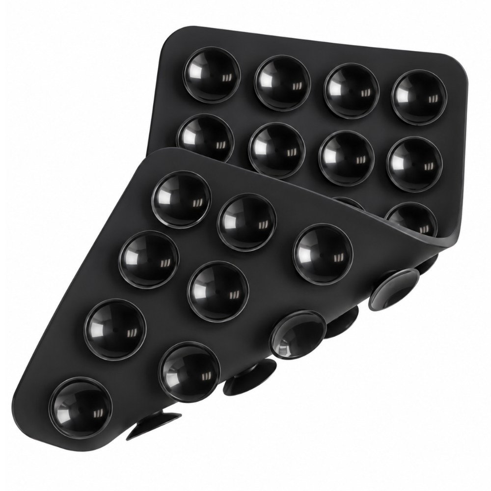 Mobilholder Med Dobbeltsidet Silikone Sugekop (Small) - Sort - 1 - reFix.dk