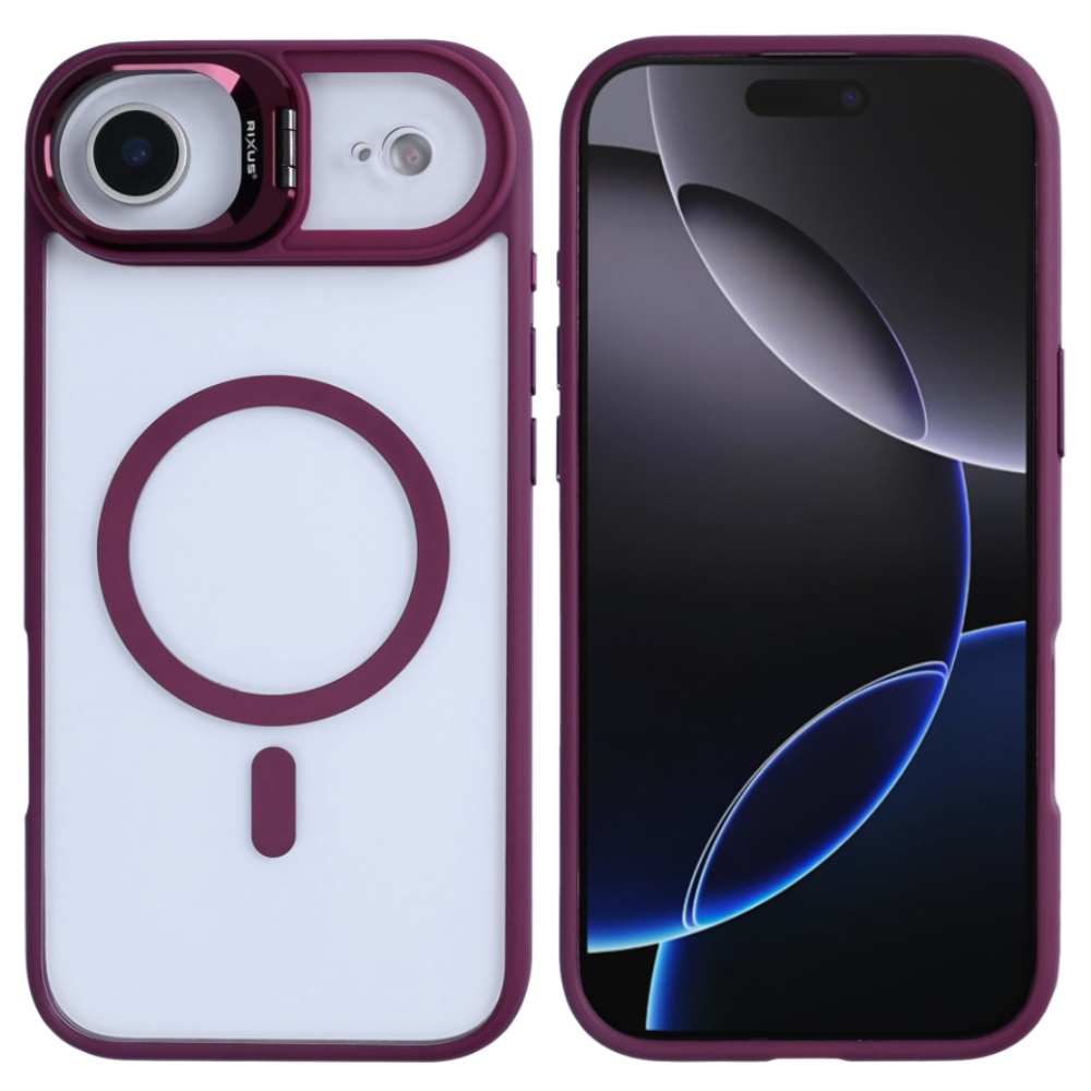  Premium clear case med MagSafe til iPhone 17 Air - Mørk pink - reFix.dk