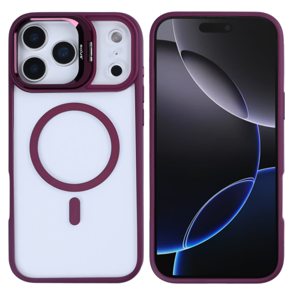 iPhone 17 Pro Max Cover – Premium Clear Case med MagSafe & Kamera Glas - Mørk pink - reFix.dk