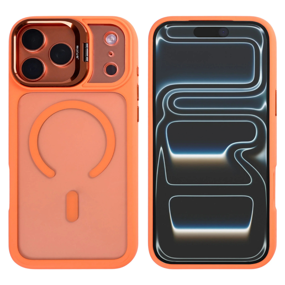 Premium Clear Case med MagSafe til iPhone 17 Pro Max (+kamera beskyttelsesglas) - Orange - 1 - reFix.dk