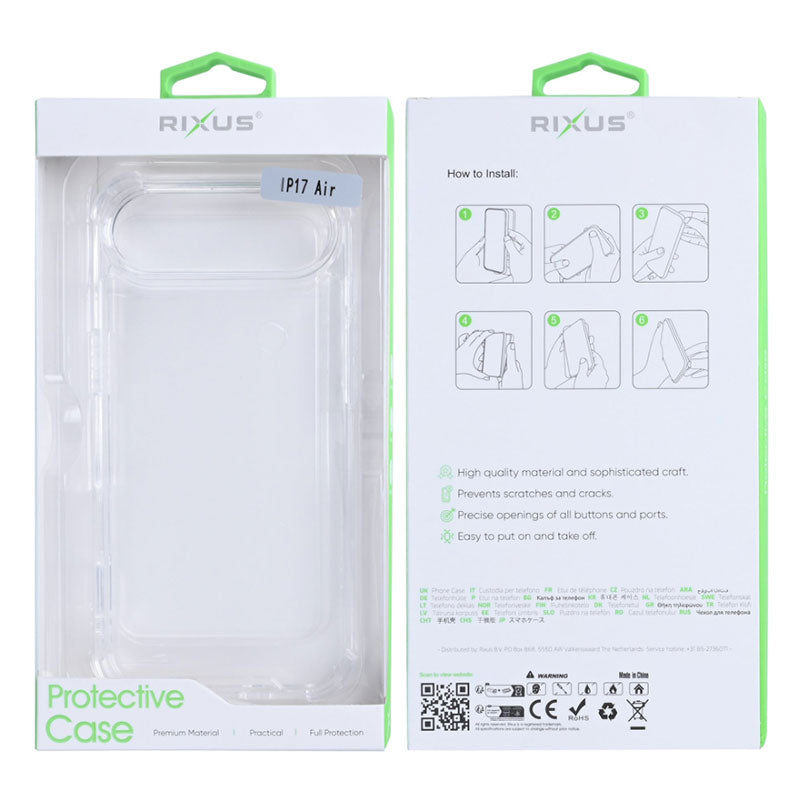 Rixus Anti-burst Clear Case til iPhone 17 Air - Pakkens indhold - reFix.dk