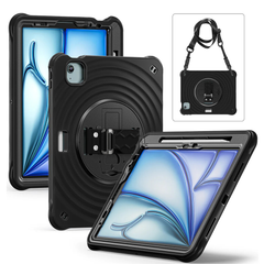 Rixus Anti Shock 360 Graders Cover m. Kickstand til iPad Air 11 (2025 /  2024) | Air 10.9 (2022 / 2020) | Pro 11 (2022 / 2021 / 2020 / 2018) - Sort - reFix.dk