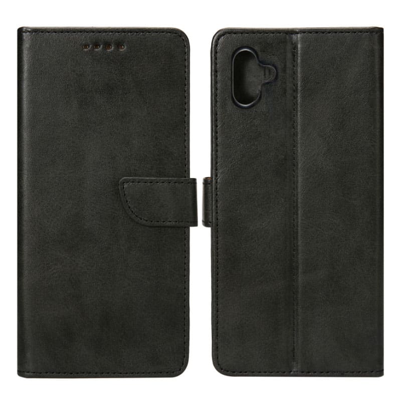 Rixus Læder flip cover til Samsung A06 - Sort - reFix.dk