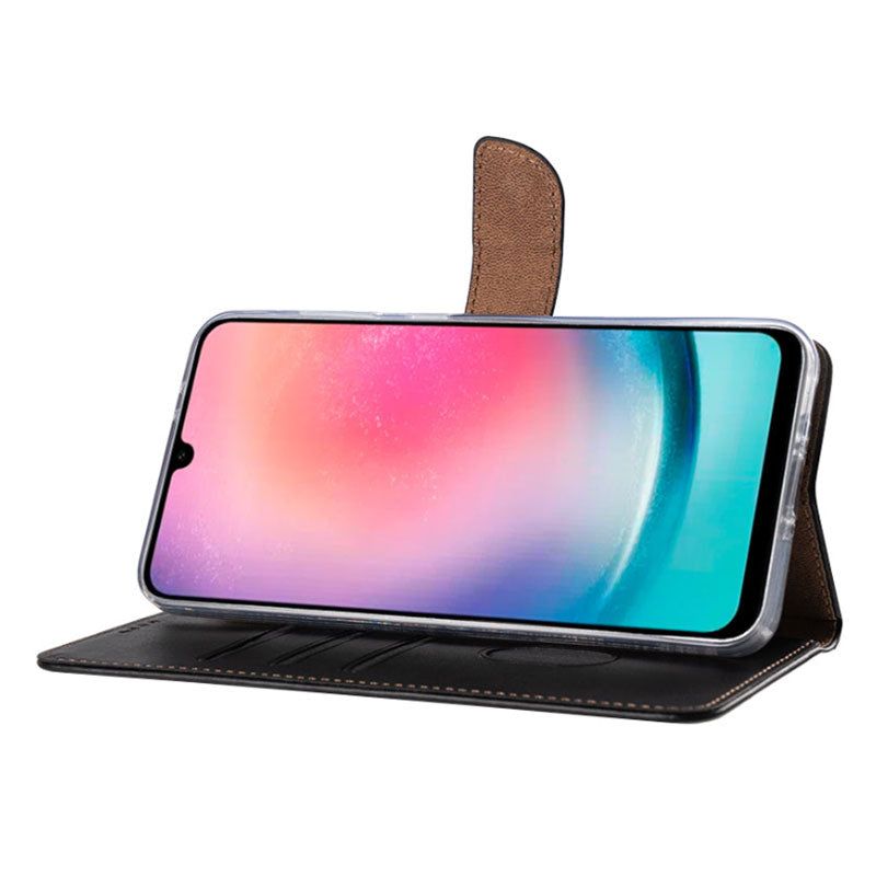  Rixus Læder flip cover til Samsung A26, A17 - Sort - 3 - reFix.dk