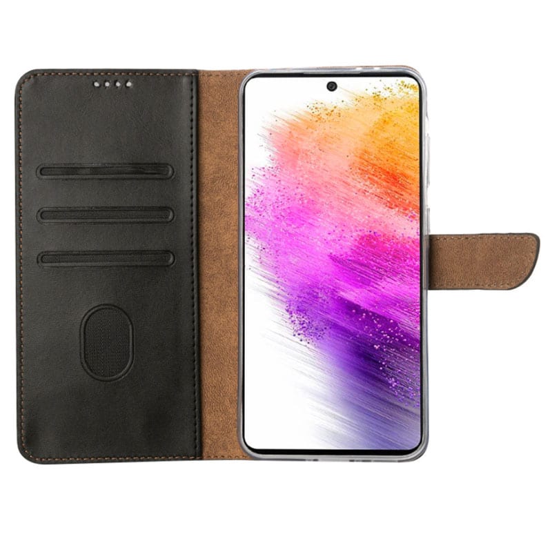 Rixus Læder flip cover til Samsung A56 - Sort 2 - reFix.dk