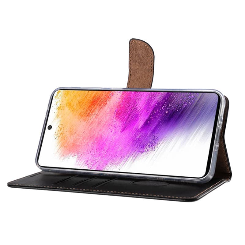 Rixus Læder flip cover til Samsung A56 - Sort 3 - reFix.dk