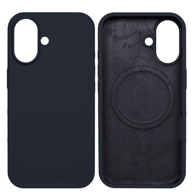 Rixus Soft TPU cover med MagSafe til iPhone 16, 16 Plus - Sort - Bagside - reFix.dk