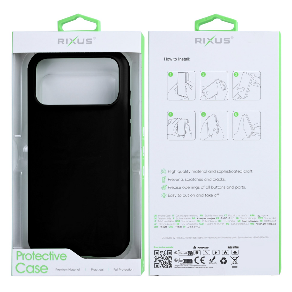 Rixus soft TPU cover med MagSafe til iPhone 17 Pro Max - Pakkens indhold -reFix.dk