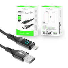 Rixus USB til Lightning opladerkabel med LED Display - Pakkens indhold - reFix.dk