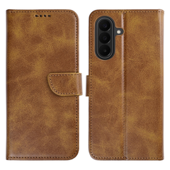 Samsung A27 Cover – Rixus Læder Flip Cover med Kortholder - Lysbrun - reFix.dk