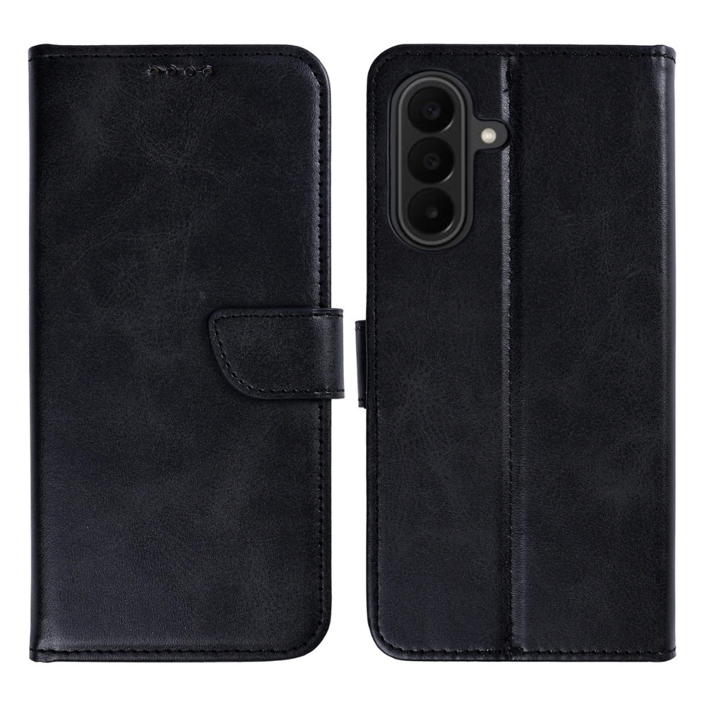 Samsung A27 Cover – Rixus Læder Flip Cover med Kortholder - Sort - reFix.dk