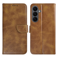 Samsung S26 FE Cover – Læder Flip Cover med Kortholder - Lysbrun - reFix.dk