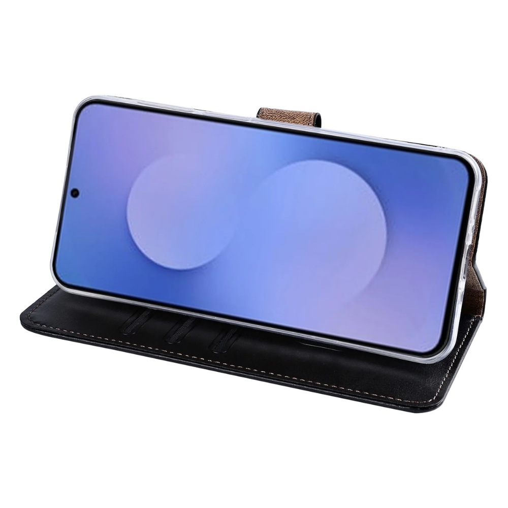 Samsung S26 FE Cover – Læder Flip Cover med Kortholder - sort - 2 - reFix.dk