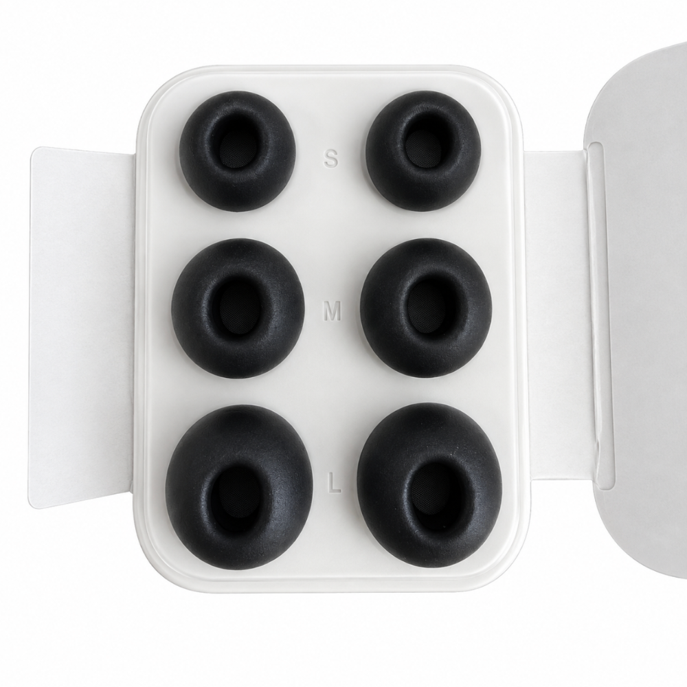 Silikone Ørepropper til In-Ear Høretelefoner – S / M / L – 6 stk. - Sort - reFix.dk