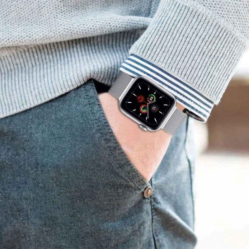 Smart Watch Milanese rustfri stål rem - sølv 2 - reFix.dk
