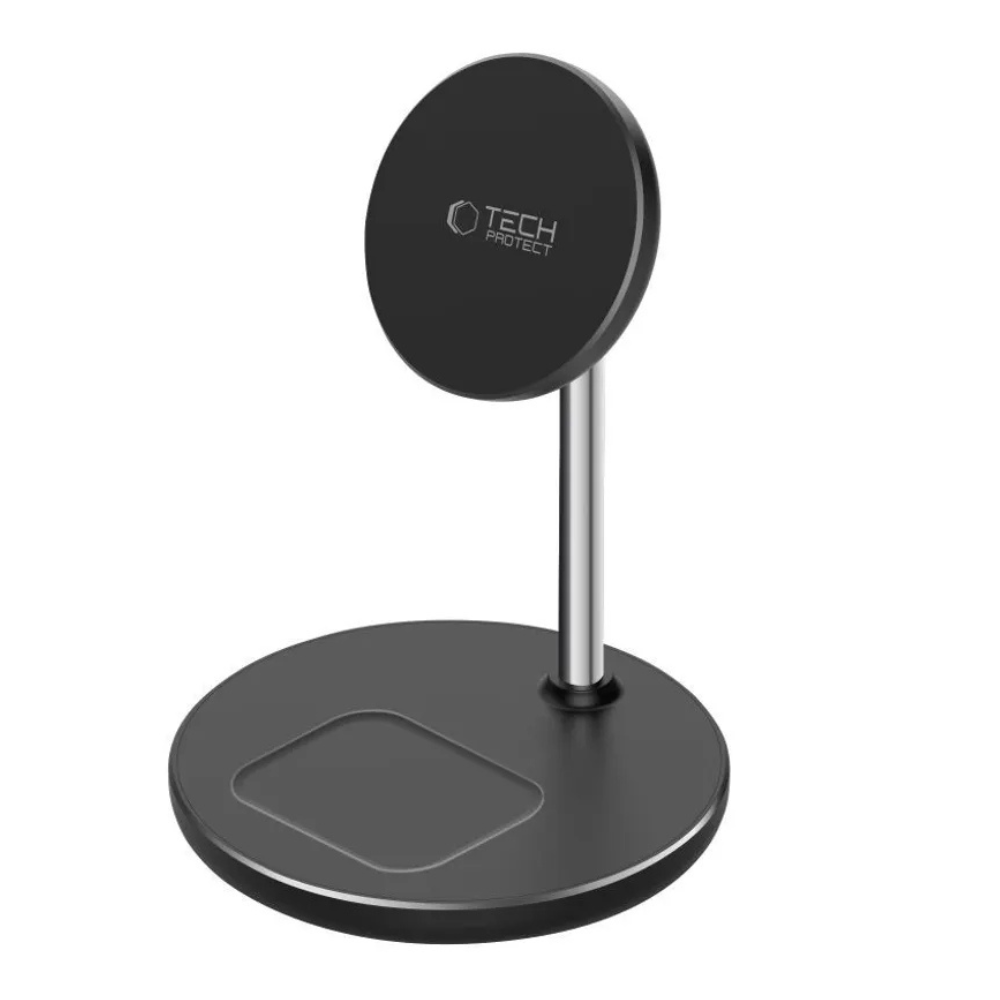 Tech-Protect 2 i 1 Trådløs Oplader med MagSafe - Sort - 2 - reFix.dk