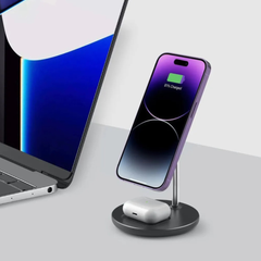 Tech-Protect 2 i 1 Trådløs Oplader med MagSafe - Sort - 3 - reFix.dk