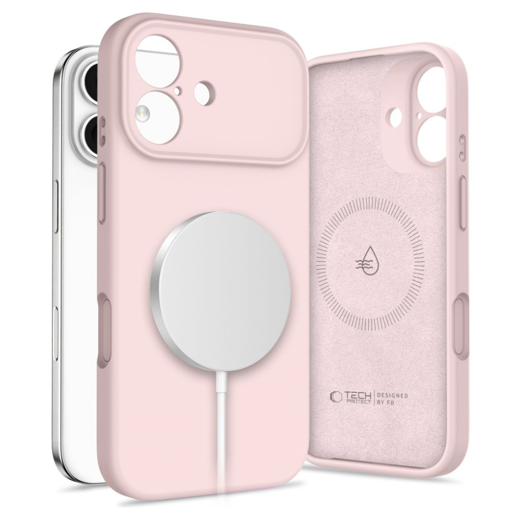 Tech-Protect Silikone MagSafe cover til iPhone 17 - Pink - reFix.dk