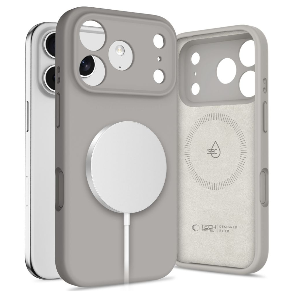 Tech-Protect Silikone MagSafe cover til iPhone 17 Pro - Grå - reFix.dk