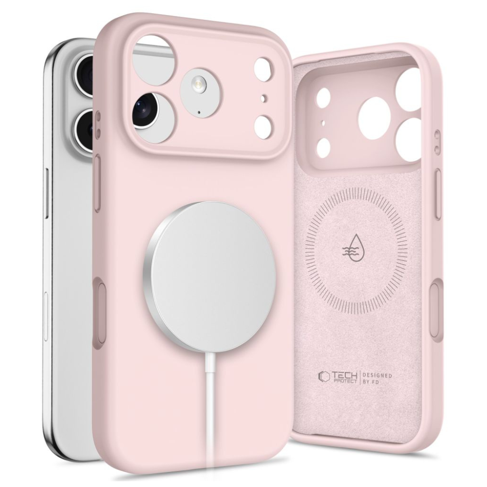 Tech-Protect Silikone MagSafe cover til iPhone 17 Pro - Pink - reFix.dk