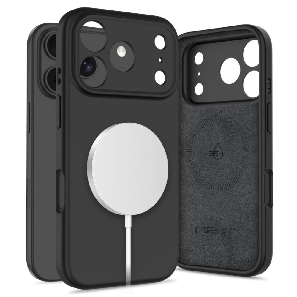 Tech-Protect Silikone MagSafe cover til iPhone 17 Pro - Sort - reFix.dk