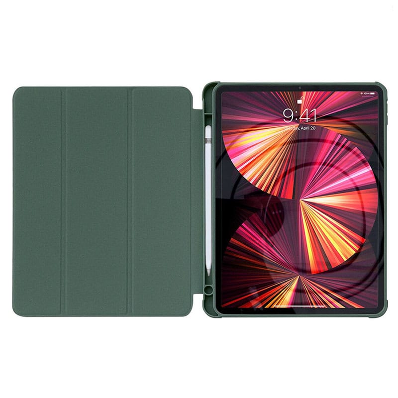 Tri-fold Smart Cover til iPad air (2022) / (2020) - Mørkegrøn 1 - reFix.dk