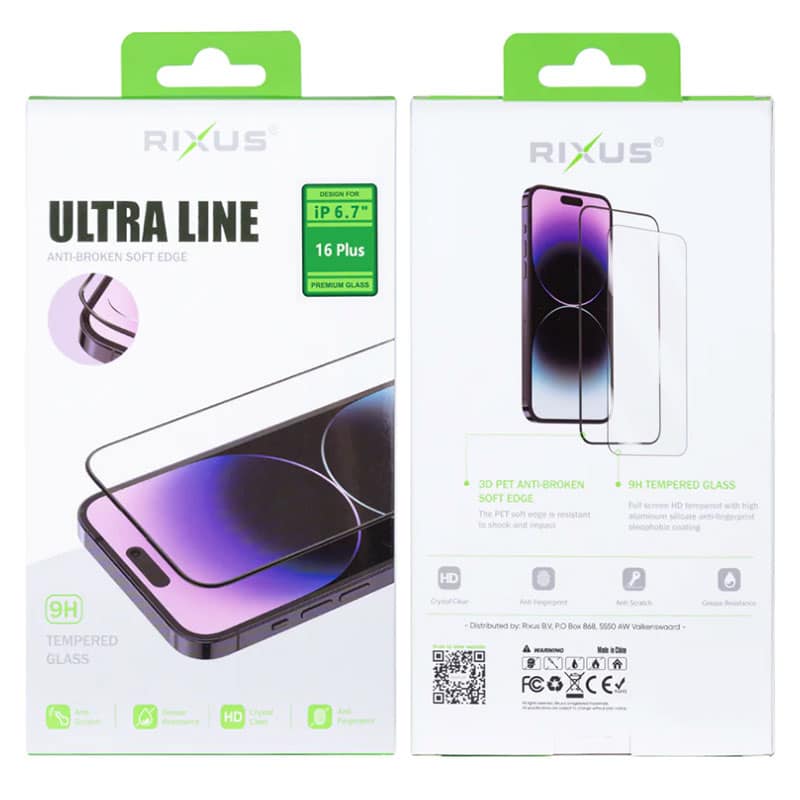 Ultra tynd full cover skærmbeskyttelse til iPhone 16 Plus