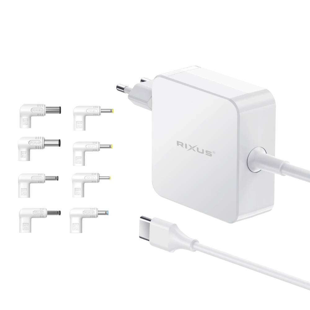 Universal Laptop Oplader 100W USB-C – 8 Adapterstik - reFix.dk