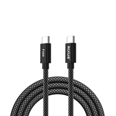 USB-C til USB-C Kabel 60W PD – 1 Meter Flettet - Sort - reFix.dk