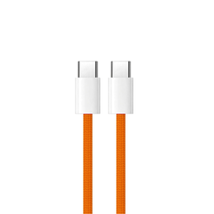 USB-C til USB-C Kabel – Flettet – Orange - 1 - reFix.dk