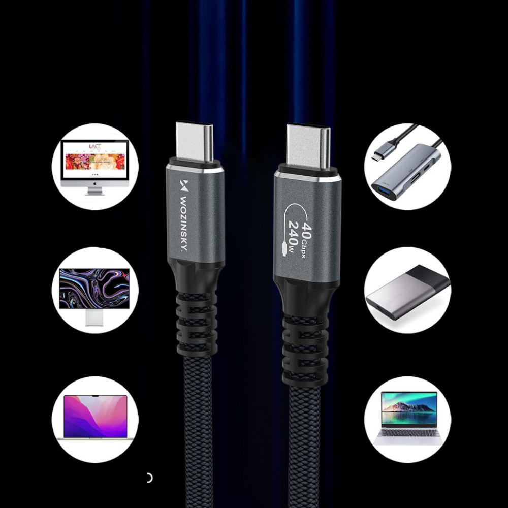 Wozinsky Thunderbolt USB-C opladerkabel (240W) - 2 - reFix.dk